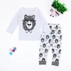 Set di abbigliamento per neonati Bambini Neonati maschi T-shirt a maniche lunghe con panda + pantaloni a righe Completi per neonati 0-24M