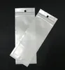 2.4 * 6.4 polegadas Branco / Clear Reclosable Válvula Zipper plástico Retail sacos para embalagem com zíper saco de armazenamento Pacote W / Pendure Buraco