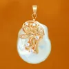 Последняя мода дизайн специальной формы пресноводные жемчужное ожерелье медный кулон оптом (без жемчуга, жемчуг можно приобрести отдельно)