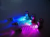 120PC Skull Colorful LED Spring Tube Smoking Pipes Portable Flashing Light mini Glass Tobacco Pipe random color