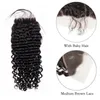 9a Bundles brésiliens de vague profonde avec tissage de cheveux humains vierges non transformés frontaux faisceaux humides et ondulés avec 134 dentelle d'oreille à oreille Fro2221051