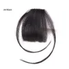 Czarno-brązowe włosy Cienkie Naturalne Fałszywe Blunbangs Fringe Extensions Clip in Bangs Syntetyczny Sytnia dla kobiet