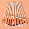 pennelli trucco set 12pcs professionale compone la spazzola Ombretto Blending eyeliner ciglia sopracciglio pennello Eye Shadow Brush Set cosmetici Strumenti