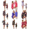 Weihnachten Familie passendes Kleid Druck Frauen Mädchen Kleider Langarm Mutter Tochter Outfits Familie passende Kleidung 12 Designs DHT504