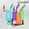 Hookahs Silicone Barrel Bong Mini Smoking Rigs Dab Jar Bongs Silicon Oil Drum Rig thermal quartz nails mat dabber tool glass ball caps