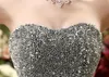 Vestidos de Fiesta جديد زرقاء داكنة عالي الجودة الترتر المثير أنبوب أعلى الفساتين تول سراويل كبيرة يدوي تنورة تنورة حفلة موسيقية DH1617