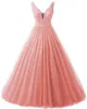 2020 Nova Bola Vestido V-Neck Quinceanera Vestidos 15 Anos Sexy Off-Ombro Cristal Beading Formal Party Vestidos de 16 Anos QC1259