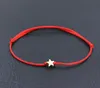 50 teile/los Glück Golden Star Charms Armband Für Frauen Red String Einstellbare Armband Schmuck