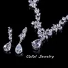 CWWZircons 2018 New Wedding Costume Accessories Cubic Zircon Crystal Bridal Earrings And Necklace Jewelry Sets For Brides T123 D183078026