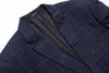 Męskie Blazer Garnitur Kurtka Moda Mężczyzna Plaid Blazer Styl Casual Single Business Dress Blazers Mężczyźni Slim Fit Siatki Garnitki Garnitury