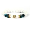 Nya Micro Pave Cylindrar Beaded Men Armband Partihandel 10st / Lot med Naturlig Tiger Eye Stone Pärlor Smycken för present