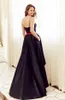 Modest Black Satin High Low Evening Dresses With Belt Zipper Back Formal Party Gowns Sweet 16 Girls Homecoming Dresses Graduation 3205537