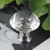 Diamond Shape Design Crystal Glass Knobs Cupboard Drawer Pull Kitchen Cabinet Door Wardrobe Handles Hardware For Home Kitchen Drawer