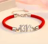S925 Silver I Love You Forever Life 5201314 Coppia Bracciale Corda Rossa Bracciale Coreano Corda Rossa Fortunata