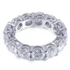 Vecalon 925 Sterling Silver Eternity Pierścień 6mm 5A Cyrkon Sona CZ Zaręczyny Zespół Ślubny Pierścienie Dla Kobiet Bridal Finger Jewelry D181111405