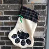 2018新しい熱い販売のSherpa Pawストッキング犬と猫の足ストッキング2色在庫クリスマスギフトバッグ装飾