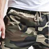 Camuflagem dos homens Harem Pants Algodão Sweatpants Magro com Cordão e Bolsos Casual Corredores Elásticos Fit Camou Calças XG