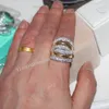 Fashion Jewelry Classic 236pcs Gem 5A Zircon stone 14KT White Yellow Gold Filled Engagement Wedding Band Ring Set Sz 5-11