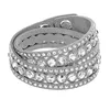 Bracelets multicouches infini en flanelle avec cristal en cuir PU traversant un bracelet à breloques fait à la main Design vintage pour femmes et hommes