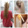 13 Renk Mevcut 20 Düşük İpeksi Düz Sentetik Drawstring Ponytail Klipi Uzatma Stili Yüksek Sıcaklık Fiber2140797