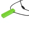 Silicone Chewing Brick Pendant Necklace FDA Food Grade Silicone Teething Necklace Creative Brick Shaped Pendant Chewable Toy Neckl9769825