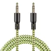 1m nylon aux kabel 3.5mm tot 3,5 mm mannelijke naar mannelijke jack auto auto audiokabel gouden plug Kabel lijn koord voor iPhone Huawei 500pcs / lot