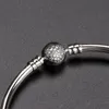 2018 New Fashion 925 Sterling Silver Bangle for Women Love heart CZ pave for Pandora Bracelet Bracelet Original Gift box Logo