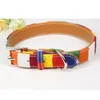 Skórzana Pet Dog Collar Designer Perro Collar Rozmiar XS M L Skórzany Zwykły Dla Dużego Małe Kolorowe Rainbow PU Dog Collar