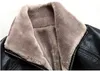 カジュアルデザインシープスキンショートジャケットファーフェイクレザージャケットメンジャケットウォームフリース冬の革服男性毛皮アウター
