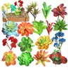 20pc minuscole piante succulente artificiali loto paesaggio fiore vari decorativi mini piante verdi decorazione del giardino di casa