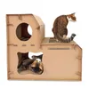 Trwała podwójna Deck Drabina Rodzaj Cat Scration Falgled Paper Cats Board Fit Fit Sleeping Play Pet Supplies 35JB FF