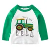 Partihandel Ny mode höst Baby pojke skjorta Barnens långärmad biltryck t-shirt o neck shirt topp varm försäljning barnkläder