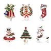 Gorący Boże Narodzenie Rhinestone Emalia Broszka Christmas Tree Bells Boots Sika Deer Elk Snowman Broszka Pins Sześć stylów