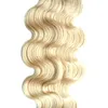 Nastro in capelli Estensioni 100g Virgin Brasiliano Body Wave Wave Remy Capelli 40Piedi PU Skin Nastro di trama in estensioni dei capelli umani 613 Bionda Blonde