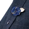 Rose Corsage Bruidegom Broche Pin Golden Leaf Man Wedding Satin Flowers Boutonniere Prom Tuxedo Party Accessoires Decoraties Multi Colors