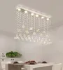 Современный прямоугольник хрустальная люстра освещение бабочки кристаллы потолочные светильники светильник промывают крепление для столовой подвеска светильника