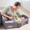Babybetten Bettwäsche Babybett Wickeltaschen Sicherheit Isolation Babys Reise Klappbetten Tragbares Kinderbett im europäischen Modestil