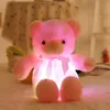 30cm 50cm colorido brilhante urso de pelúcia luminoso brinquedos de pelúcia kawaii iluminar led boneca de pelúcia crianças natal