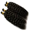 Mongolian Kinky Curly Hair I Wskazówka Przedłużanie Włosów 200g / Strands Afro Kinky Kręcone Prebonded Human Hair Extensions # 2 Dickest Brown