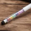 1 pièces créatif cristal stylo diamant stylos à bille papeterie stylo à bille stylet stylo tactile 13 couleurs huileux noir recharge 1.0mm