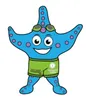 Costume da mascote da estrela do mar Azul personalizado adicionar um logotipo Adulto Tamanho frete grátis