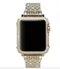 Strass Kristall Diamant Metall Lünette Hülle mit Luxus Kristall Strass Uhrenarmband Set für Apple Watch Serie 4 44mm 40mm