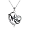 Kontrast renk kristal kalp anne kolye kolye elmas moda aşk mücevher anne doğum günü hediyesi ve kumlu damla gemisi 380076