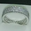 Mode smycken förlovning smycken pärla cz 5a zircon sten 10kt vitguld fylld bröllop band ring sz 5-10 gratis frakt