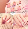 24pcs / ensemble brillant faux ongles brillant sexy mignon faux ongles courts longs