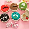 Creative Iron Bearded Mini Portable Storage Bag Round Coin Purse Key coin Boxes Earphone Headphones data Cable Charger boxes Package