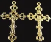 75pcs Antiqued Gold Floral Crucifix Cross Pendants A1299g