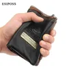 ESIPOSS Mode 100% Top Koe Lederen Mannen Portemonnee Korte Trifold Hasp Lederen Herentas met Coin Pocket Card Houder Bag