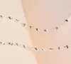 Kvinnor glittrande plätering 925 sterling silver 1mm över hela himlen stjärnkedjan halsband 16 "/ 18" / 20 "/ 22" / 24 "för hängen