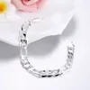 925 Silver Charm Chain Bracelet men 10MM 8 inches long Figaro chain 10pcs lot21619269434926